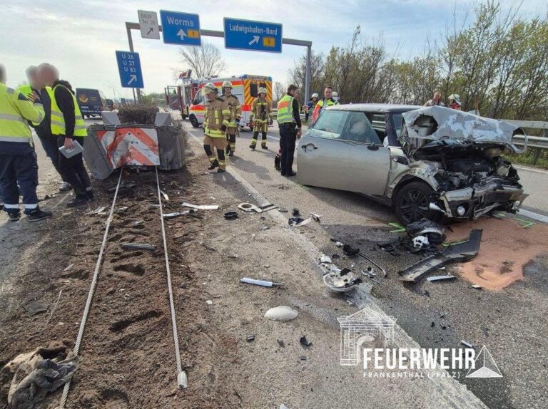 Unfall auf der A6 bei Frankenthal: Ersthelfer retten Autofahrerin