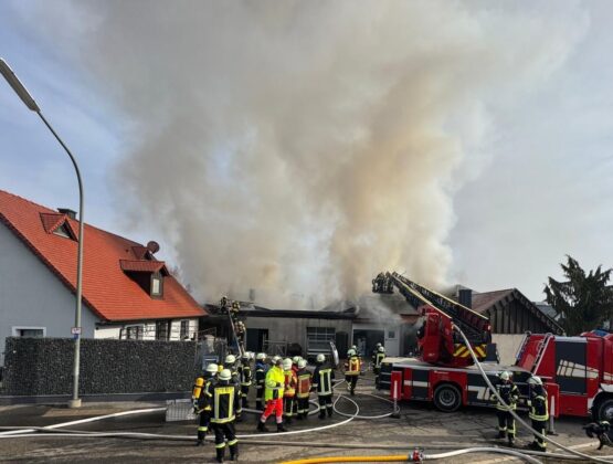 Dachstuhlbrand in Moosbach-Rückersrieth: Werkstatt in Flammen