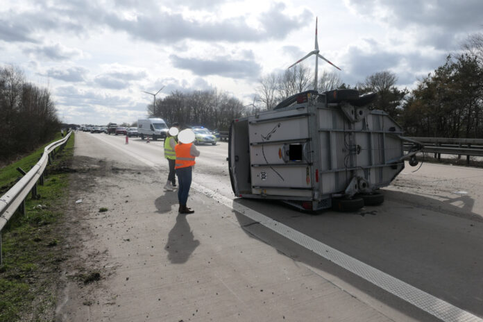 Unfall auf der A1 am Dreieck Ahlhorner Heide: Pferd aus Anhänger gerettet