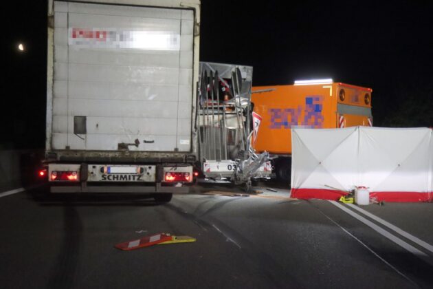 Tödlicher Unfall auf der A6 bei Viernheim: Bauarbeiter verstorben