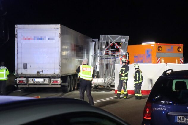 Tödlicher Unfall auf der A6 bei Viernheim: Bauarbeiter verstorben