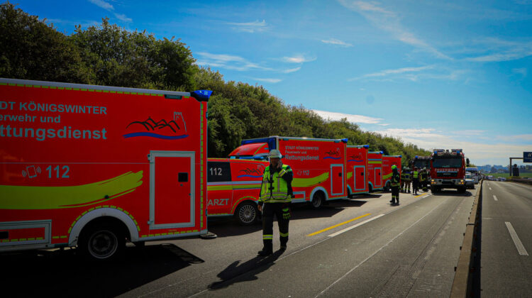 Unfall auf der A3 bei Königswinter: Massenkarambolage mit 26 Beteiligten