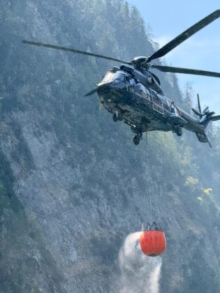 Hilfe der Bundespolizei beim Waldbrand: 126.000 Liter Wasser abgeworfen