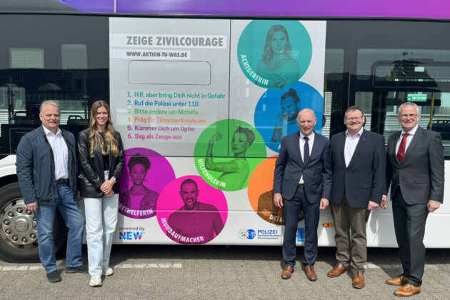 Zivilcourage in M&ouml;nchengladbach: Polizei und NEW starten Bus-Kampagne