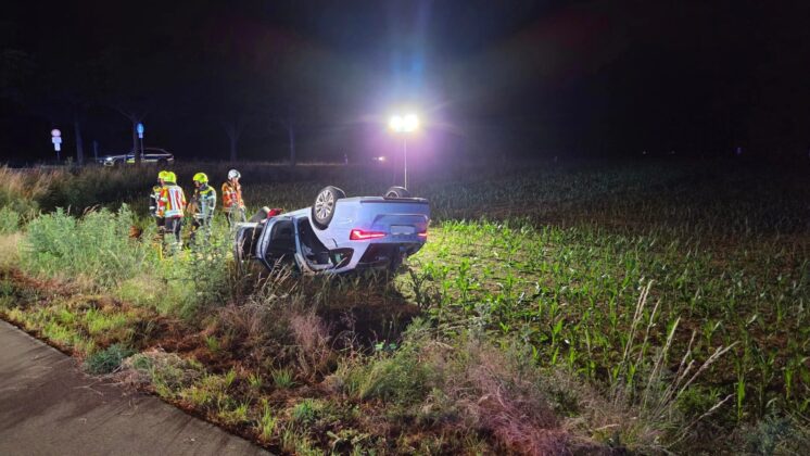 Unfall auf der K23 am Wappenkreisel: Pkw-Insassen im Krankenhaus