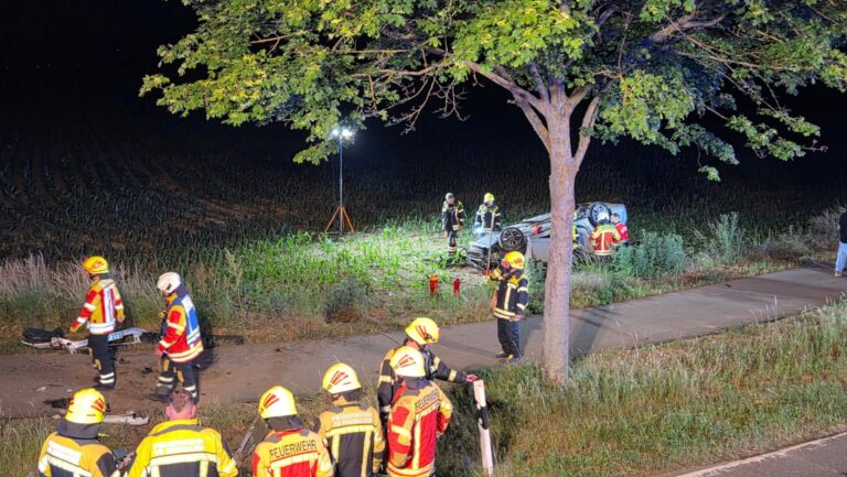 Unfall auf der K23 am Wappenkreisel: Pkw-Insassen im Krankenhaus